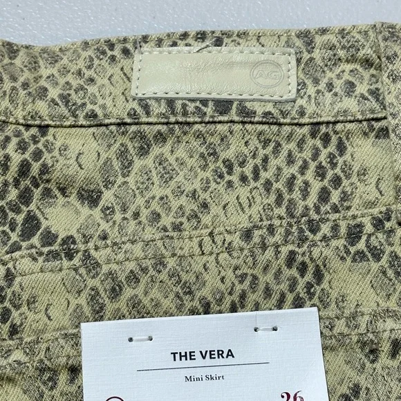 Ag Adriano Goldschmied The Vera Silk Phyton Fresh Sand Mini Skirt Size 2… - Picture 9 of 9